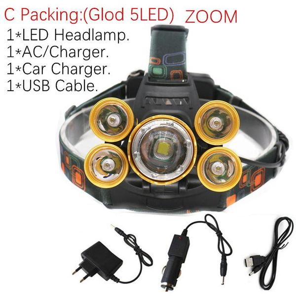 

drop shipping мощная фара 5 led t6 headlamp zoom flashlight tolech heading head light fishing light camping lantern jllspl light2010