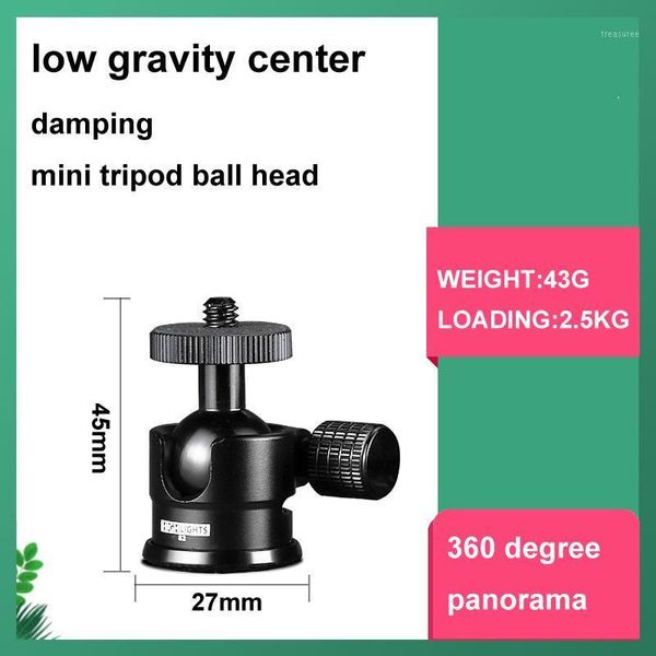 

tripod heads base rotate 360 degrees mini ball head camera monitor 360° adjustable 1\4 screw damping panorama ballhead dslr cellphone1