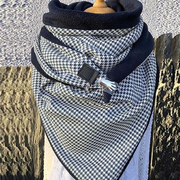 

women fashion print fashion printing button soft wrap casual warm scarves shawls keep warm scarves wraps, Blue;gray
