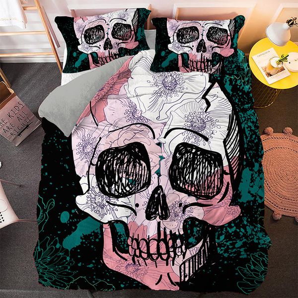 

funny skull duvet cover sets bedding set gentle skeleton comforter covers soft fabric king queen drop shipping
