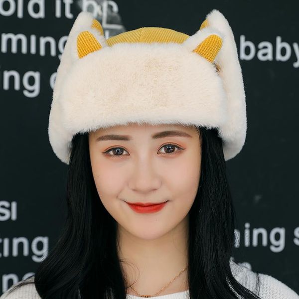 

простые девушки bomber шляпы шапки женщины россии trapper hat trooper earflap лыжи hat прекрасный ухо теплая зима cap jllnnm dhzlstore, Black;white