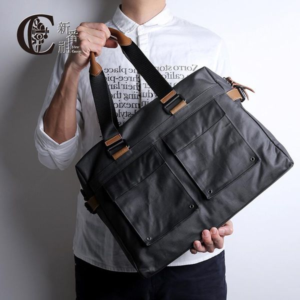 

portable lapbriefcase casual high capacity messenger shoulder business canvas vintage briefcase celular bags for men db60ba
