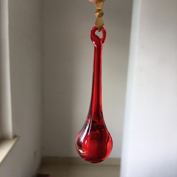 

5 of 80mm transparent red glass glass art prism drop spider pendant crystal pendant suncatcher diy h bbylrl
