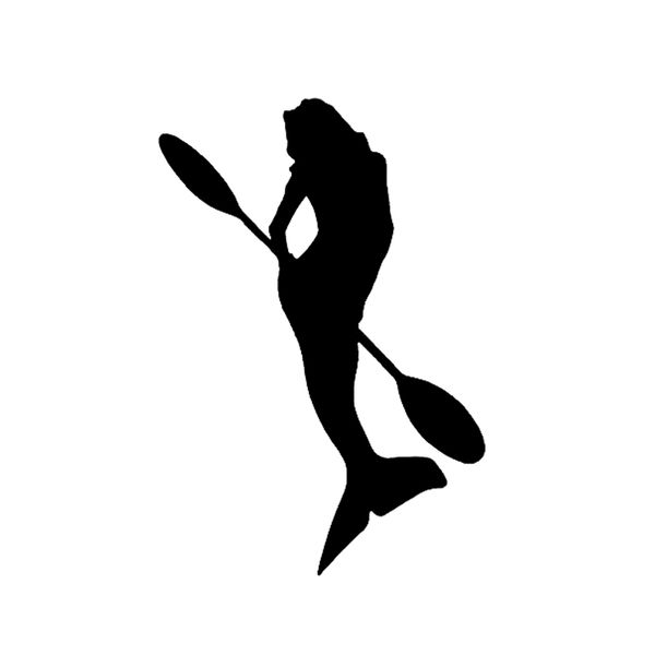

10.3*15.1cm interesting paddle mermaid kayaking river sports ocean car sticker vinyl c16-1203