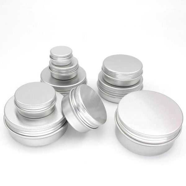 

storage bottles & jars 50pcs 5g/10g/15g/30g/50g/60g empty aluminum refillable cosmetic bottle cream sample packaging containers screw cap1