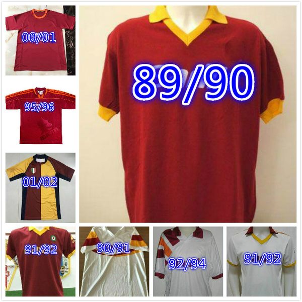 

roma retro soccer jersey 1989 1990 1991 1992 1994 1995 1996 totti batistuta candela montella shirt 00 01 17 18 rome vintage football shirt, Black;yellow