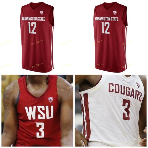 

washington state cougars college basketball jersey 1 thompson 2 cj elleby 3 robert franks 13 jeff pollard men women youth custom stitched, Black
