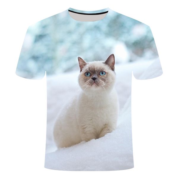 

cat summer white cat 3d print shirts hippie anime hentai men clothing