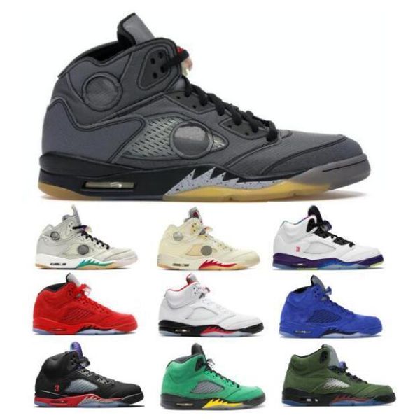 

jumpman 5 5s basketball shoes mens off fire red suede muslin oregon ducks trophy room oreo orange 2020 new women trainers shoes sneakers, Black