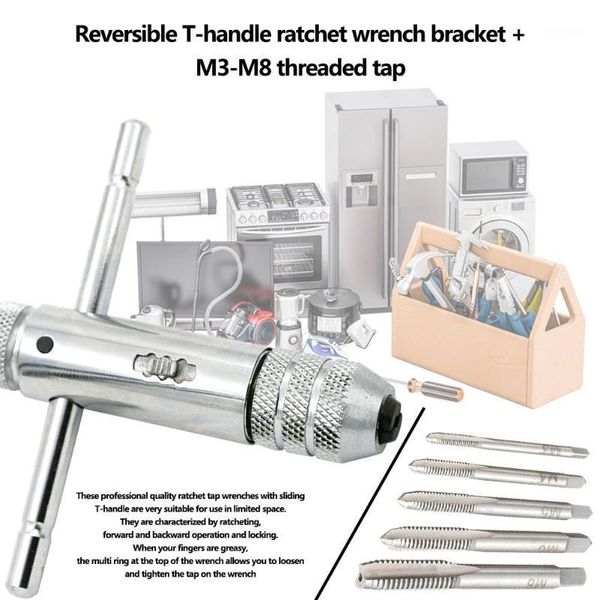 

taps wrench m3-m8 m5-m12 fine workmanship titanium surface reversible screw thread woodworking metric plug hand tap dril bits1