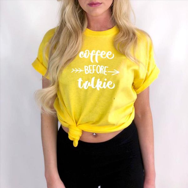 

coffee before talkie womens tshirt coffee lovers shirt funny quotes tshirt women short sleeve summer tumblr camisetas mujer, White