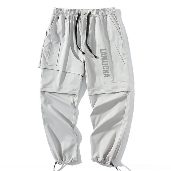 

pmkjv two-piece autumn printed thin men's work wear trousers with elastic waist pantswork clothes casual pantsloose waist and detachabl, Blue