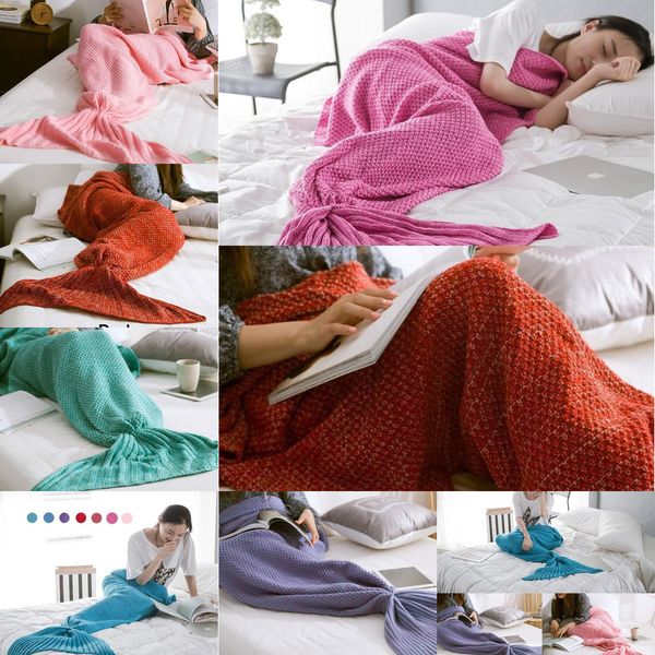 

mermaid sofa knit blanket quilt rug cocoon sleeping sack tail blankets dhl 3 nuhz3
