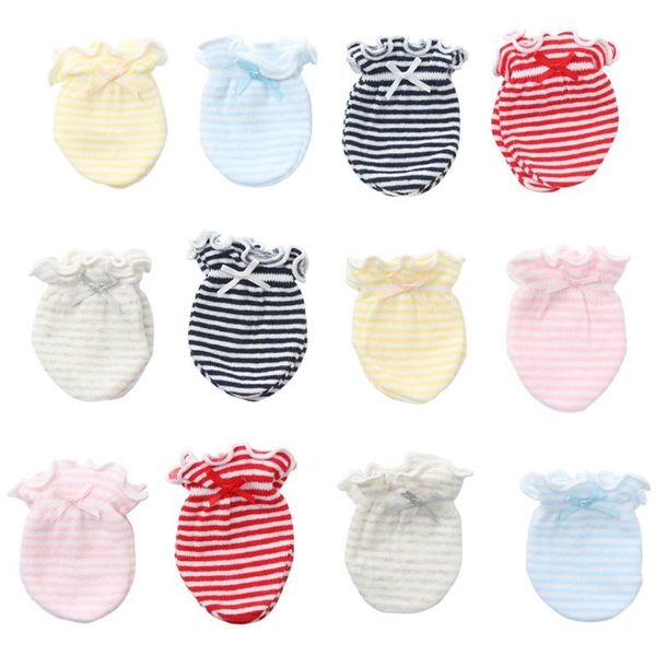 

hair accessories 2 pairs fashion baby anti scratching gloves cotton born infant protection face mittens keep finger warm autumn winter, Slivery;white