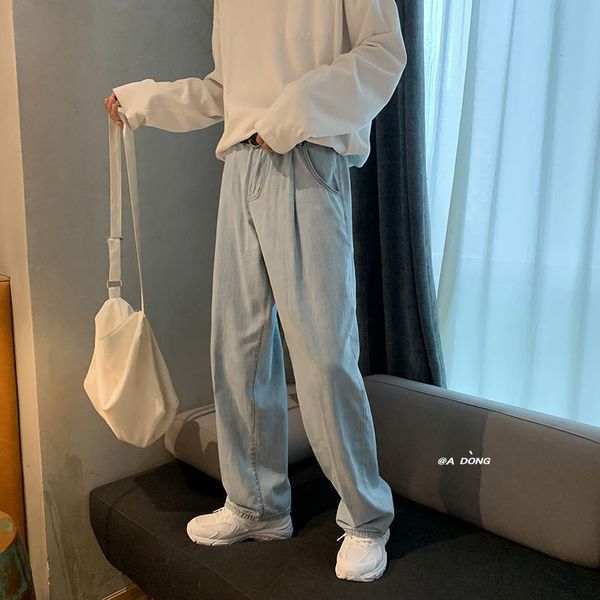 

2021 new privathinker korean streetwear letter printed men jeans hip hop hole man denim pants male trousers 72st, Blue