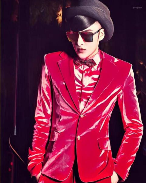 

s-5xl new gold velvet formal dress men singers ds nightclub dj suit dress male red cashmere suit fit slim stage costumes 1, White;black