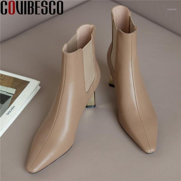 

boots covibesco female retro pointed toe ladies winter genuine leather elegant high heels pumps est wedding shoes woman1, Black