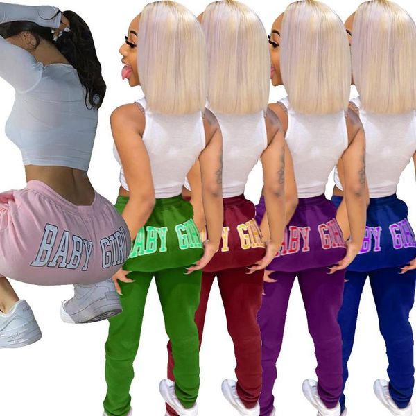 

womens winter pants autumn winter women outdoor casual style sports solid letter pants trousers, Black;white