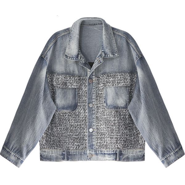 

fashion new design womens skinny jean jacket with flowers hollow out wholesale