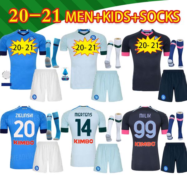 

20 21 naples football jerseys calcio maradona koulibaly osimhen insigne mertens h. lozano man + kids kit football shirt, Black;yellow