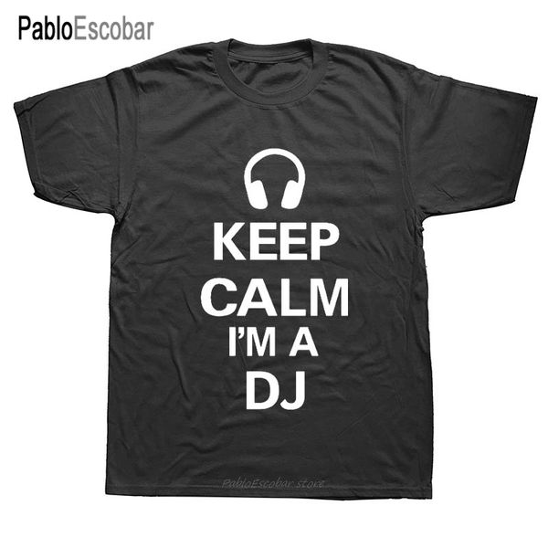 

keep calm im a dj headphones music men new short sleeve cotton casual tee hoodie designers t shirts sweatshirt