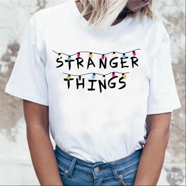 

stranger things t shirt eleven women casual tee shirts tshirt t shirt female femme clothing harajuku funny movie shirt, White