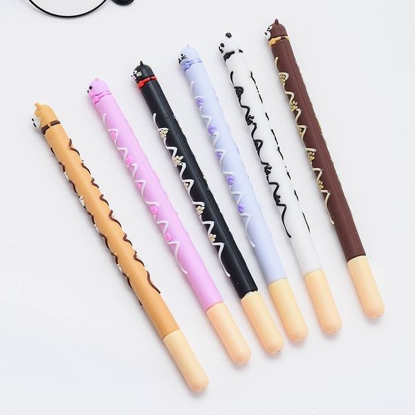 

4 pcs/lot creative cute animals gel pens for school material kawaii office writing colored stationary pen set of pens 040177