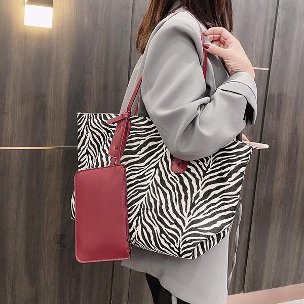 

2021 zebra pattern pu leather shoulder bags women 2021 classic handbags travel luxury hand bag female large shoulder bag