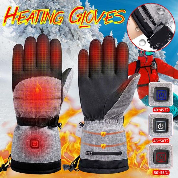 

3-grades winter hand warmer electric thermal heating gloves cycling waterproof motorcycle bicycle ski heated gloves unisex
