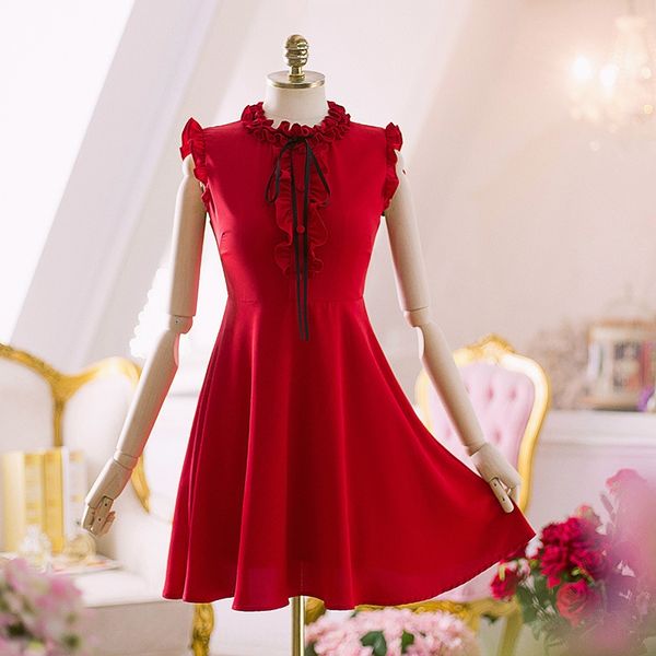 

лето platycodon grandiflorum шифон милой dresswomen dressslimming тонкие игровых рукава красного платья элегантного платье феи ynh7i, Black;gray