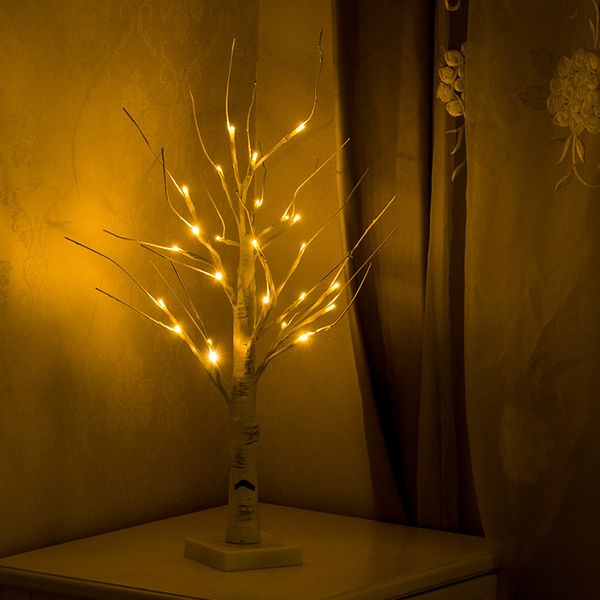 

2021 new battery operated 45cm 60cm led white birch night table light christmas wedding bedroom decorative tree branches lamps mut4