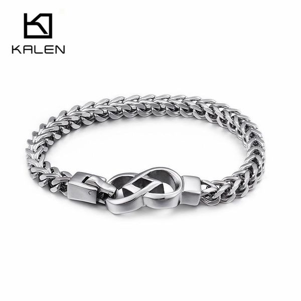 

мода из нержавеющей стали linking цепь браслет для мужчин 21.5cm два сердца twisted браслет ювелирных изделий, Black