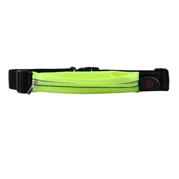 

shine usb casual pouch waterproof waist bag led night running pockets exercise