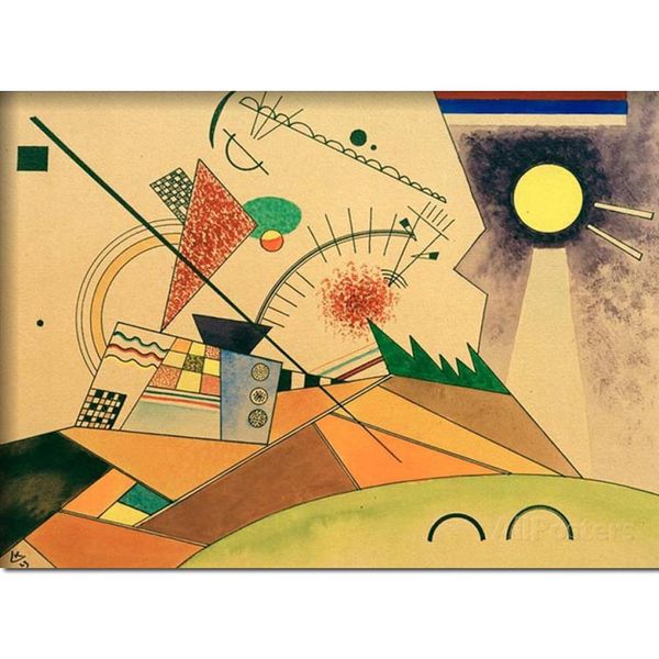 Arte astratta moderna Wassily Kandinsky Dipinti ad olio Schizzo su tela per commovente silenzio Dipinto a mano per la decorazione della parete dell'ufficio