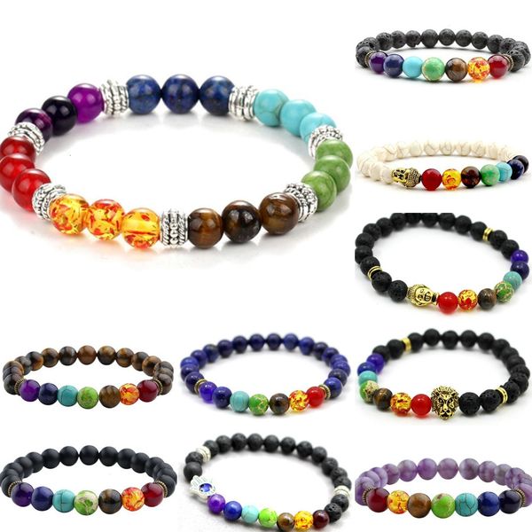 

healing men black lava chakra balance beads reiki buddha prayer natural stone yoga bracelet for women 1 ny9xp