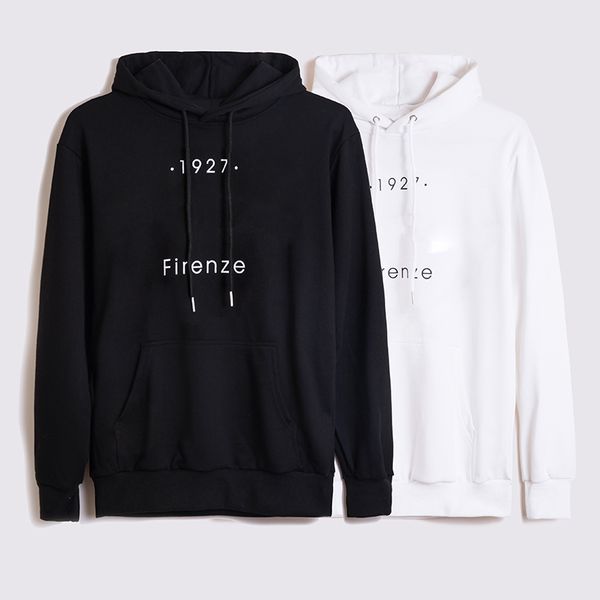 

couple loose hoodie men fashion simple pullover men and women casual jacket printing hooded sweater, Black