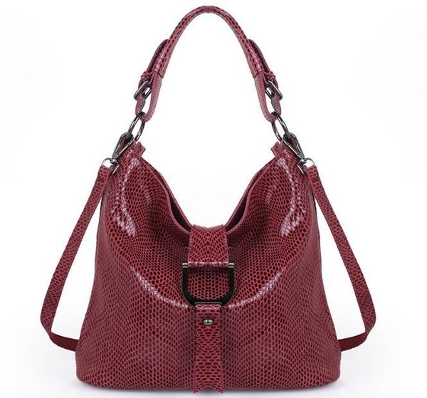 

bags first layer cowhide women's bag new 2020 leather shoulder messenger bag fashion wild snake pattern large capacity bucket ba