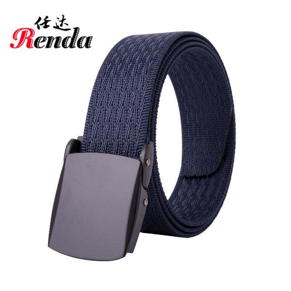 

new leather belt double herringbone solid quick dry men's nylon waistband alloy snap breathable canvas, Black;brown