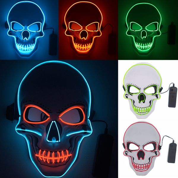 

diy skull mask for party halloween festival neon lights christmas laser led dance el lighting 11 colors aabattery d30