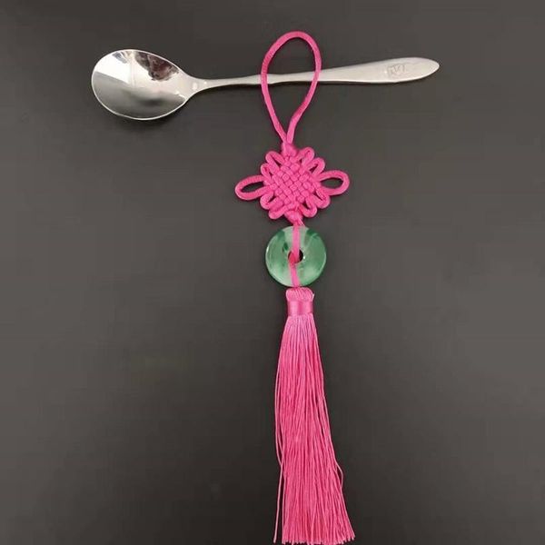 

10pcs lot green jade piece chinese knot tassels silk fringe pendant diy home textile curtain garment jewelry flower tassel trim h wmtpym