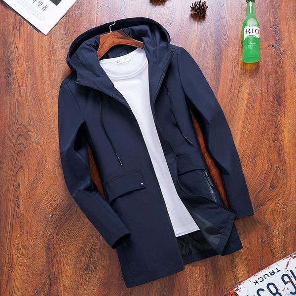 

men's jackets spring autumn fashion hooded trench coat men casual jacket windbreaker outerwear male coat jaqueta, Tan;black
