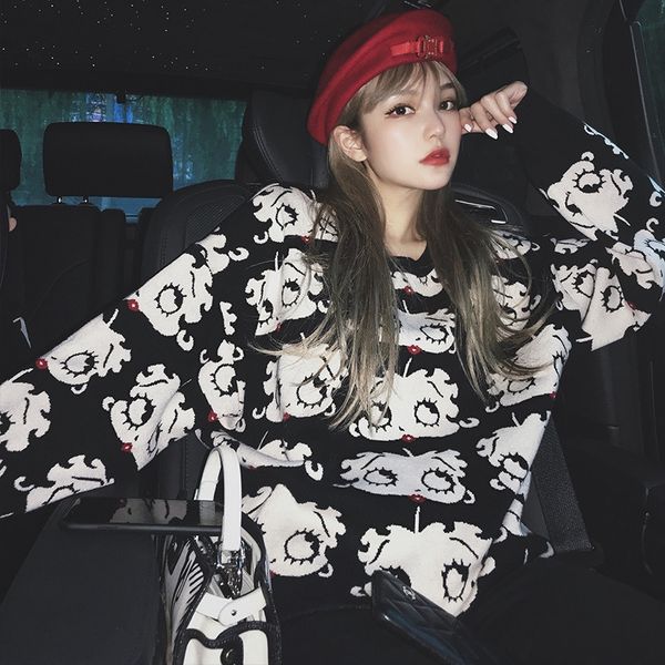 

grace chow x sweater sweaterbetty co branded betty's sweaters grace chow x sweater sweaterbetty co branded betty's oversize oversi, White;black