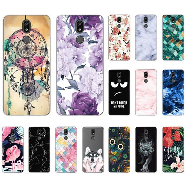 

soft phone case for lg k40 / k12 plus 5.7-inch tpu fashionable colorful painted silicone back phone cover