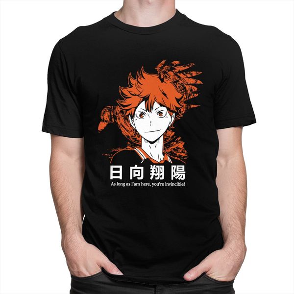 

sport handsome haikyuu t shirt short sleeved 100% cotton anime t-shirt o-neck print karasuno volleyball club hinata shoyo tee gift