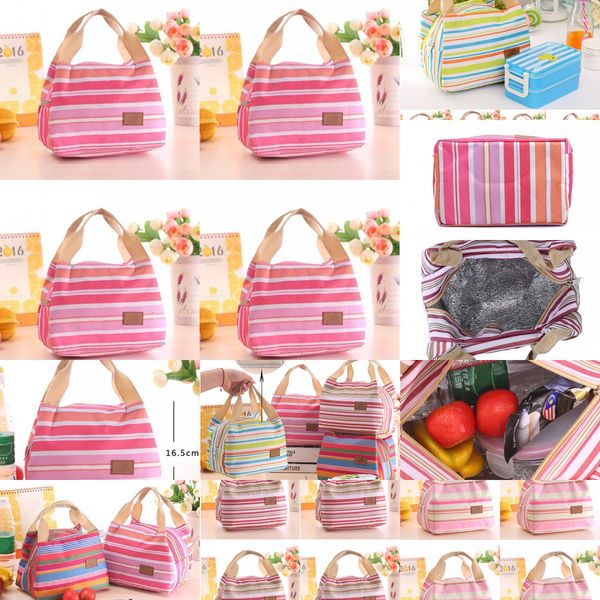

canvas fashion lunch portable thermal insulated food picnic bags for women kids men cooler box bag tote 2 n5eru