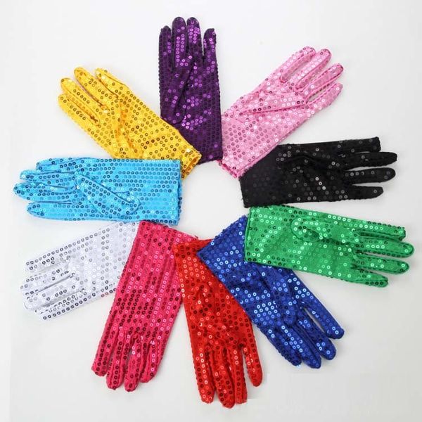 

festival sequin wrist for party dance event kids polyester women gloves, Blue;gray