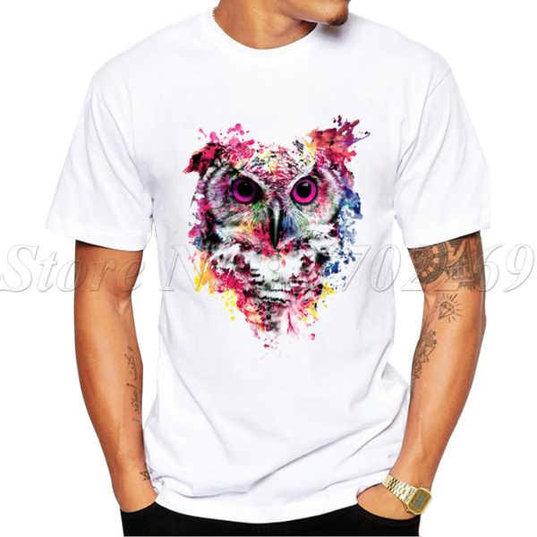 

new fashion painting owl design men t shirt short sleeve geek punk owl printed hipster tee sport hooded sweatshirt hoodie