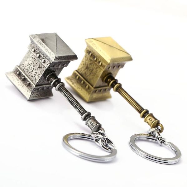 

keychains hammer keychain ogrim doomhammer metal key chain ring holder for men car women bag chaveiro llaveros jewelry souvenir, Silver