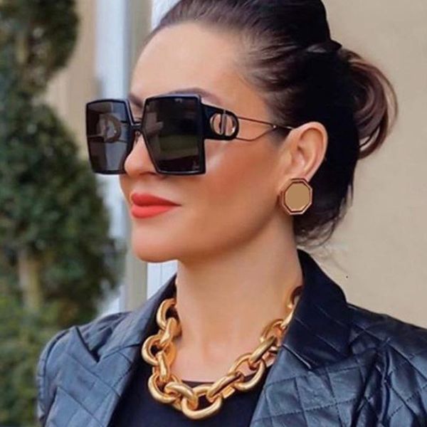

fashion sunglass designer square sunglasses women vintage oversized 2021 trend female sun glasses shades for women, White;black