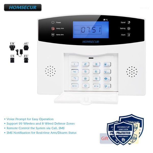 

HOMSECUR DIY GSM Alarm System for Home Security(Alarm Panel LA01,PIR Motion Sensor,Smoke Sensor,Flash Strobe Siren etc.Optional)1